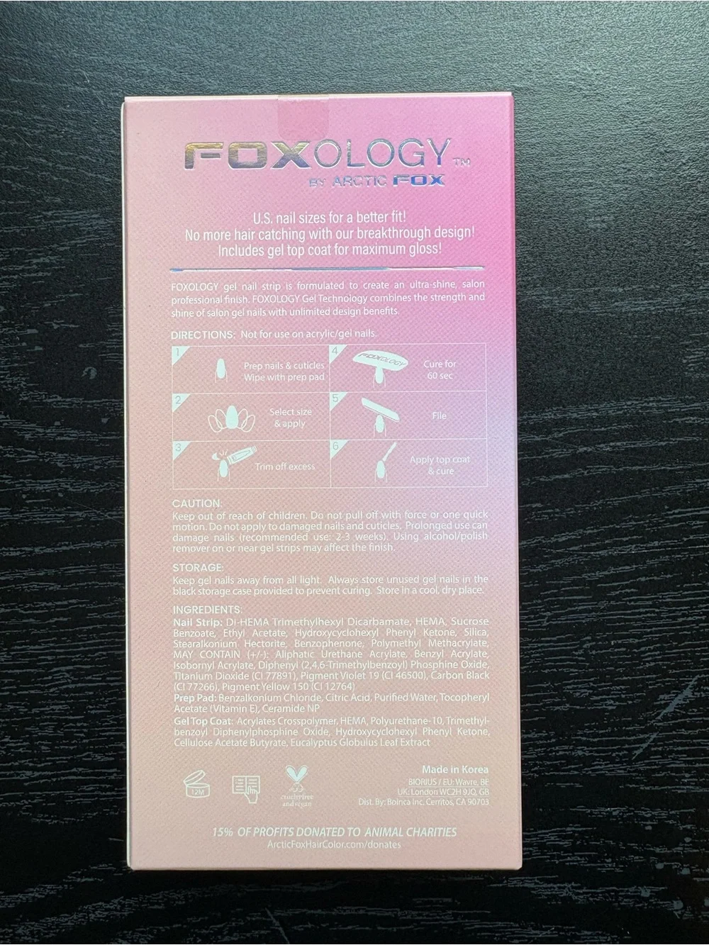 Foxology Gel Nail Kit by Arctic Fox — Pink Gel Nail Strips — Peachy
